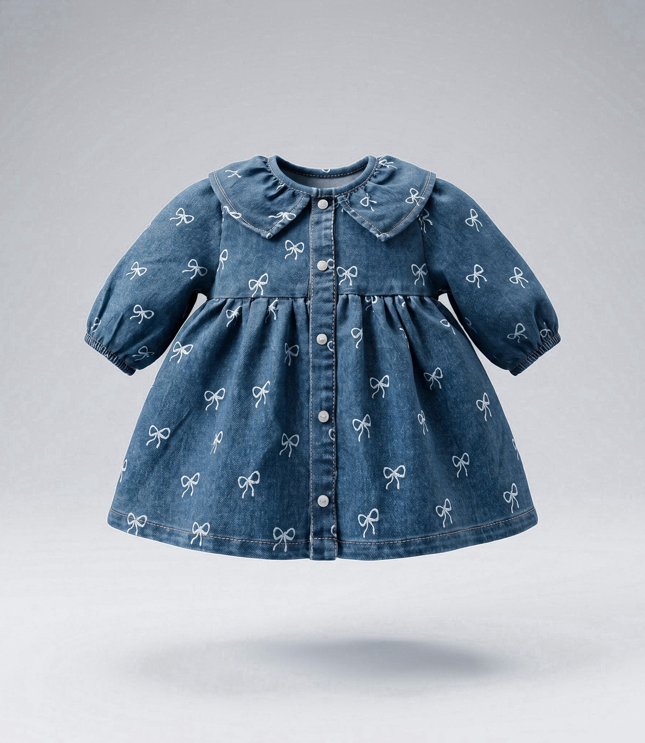 Vestido manga larga recién nacida  L13131270374 denim-0