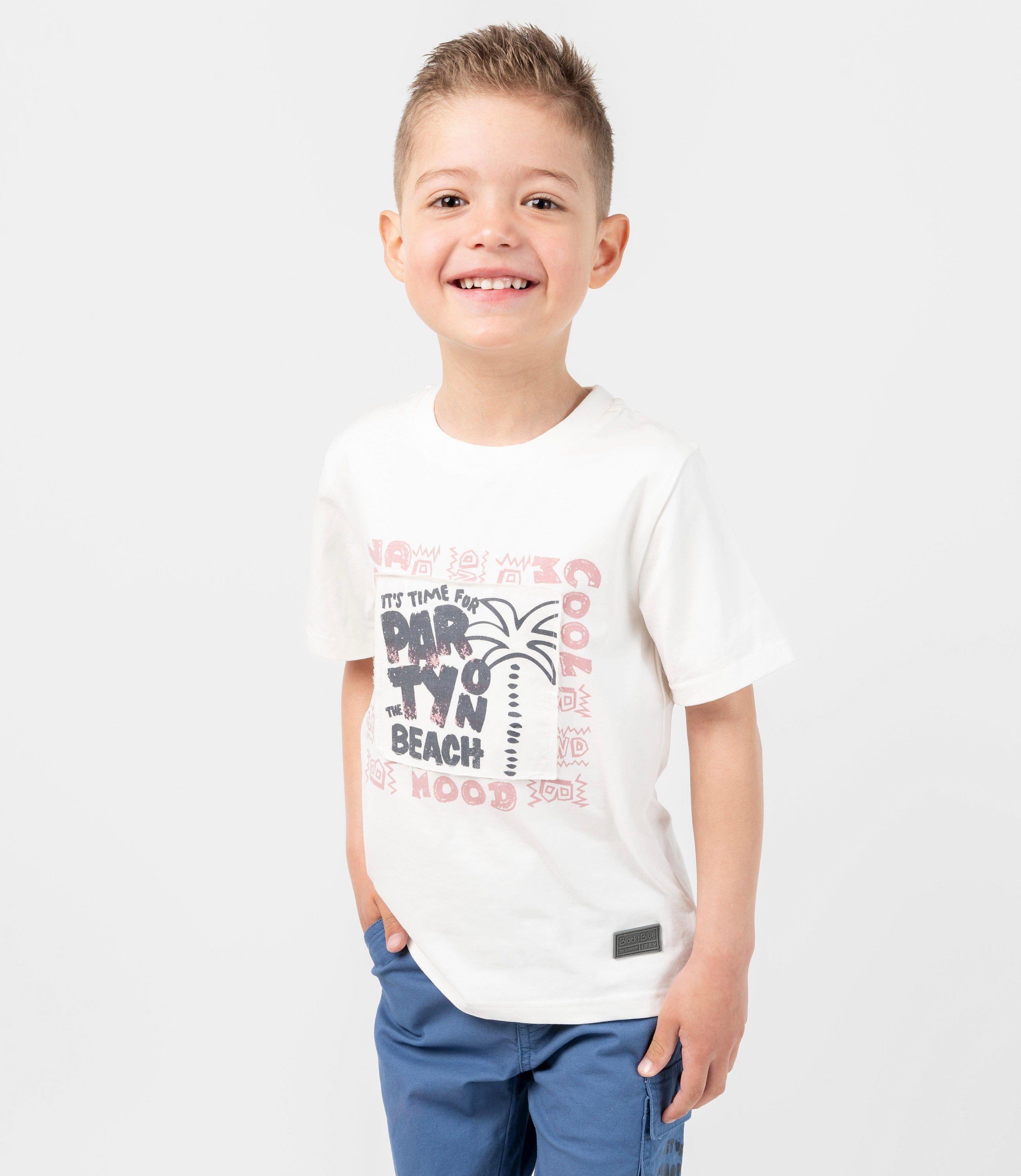 Polera manga corta niño cool mood crudo Black and Blue-0