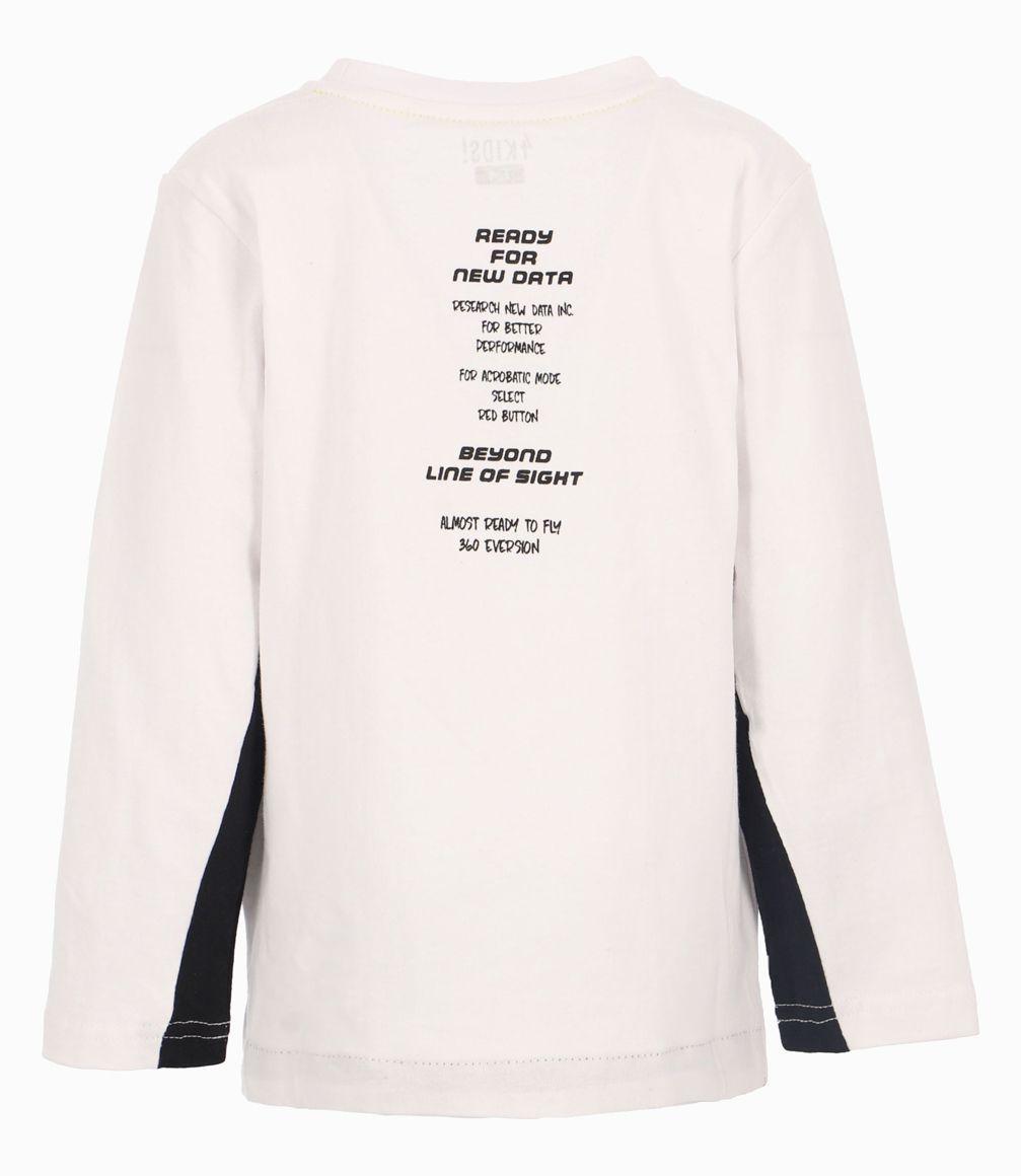 Polera Con Cinta Estampada Niño 100% Algodón Blanco 4 Kids-2