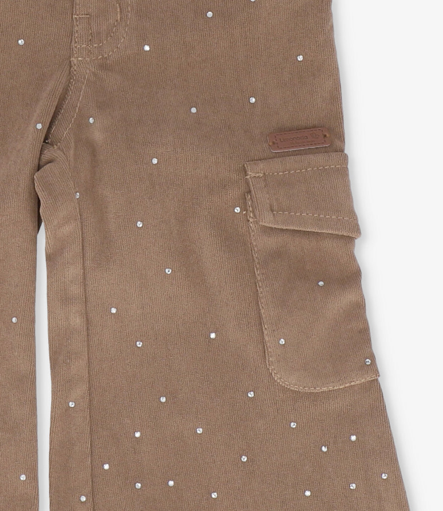 Pantalón bebé de cotelé con brillos camel Limonada-2