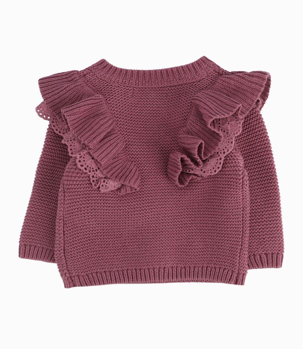 Chaleco Recién Nacida Con Flores Bordadas Limonada Uva-1