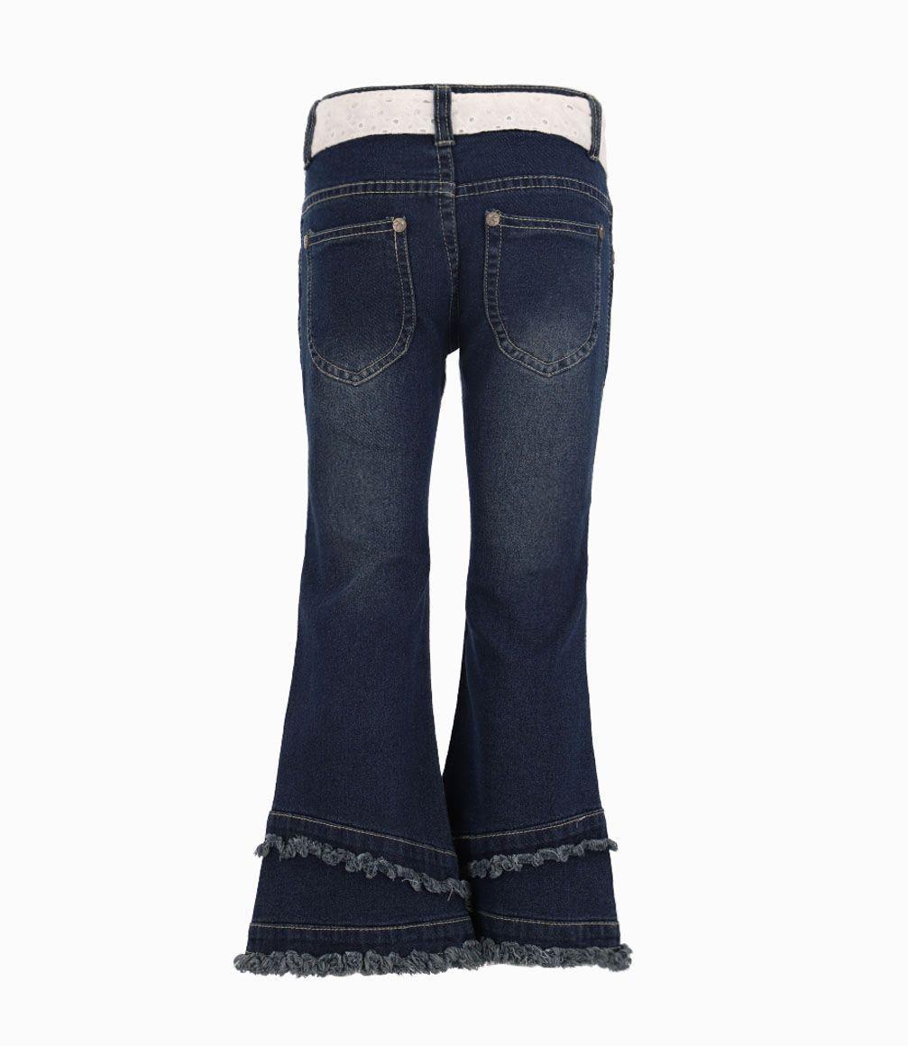 Jeans Con Bajo Deflecado Niña Denim Azul Limonada-1