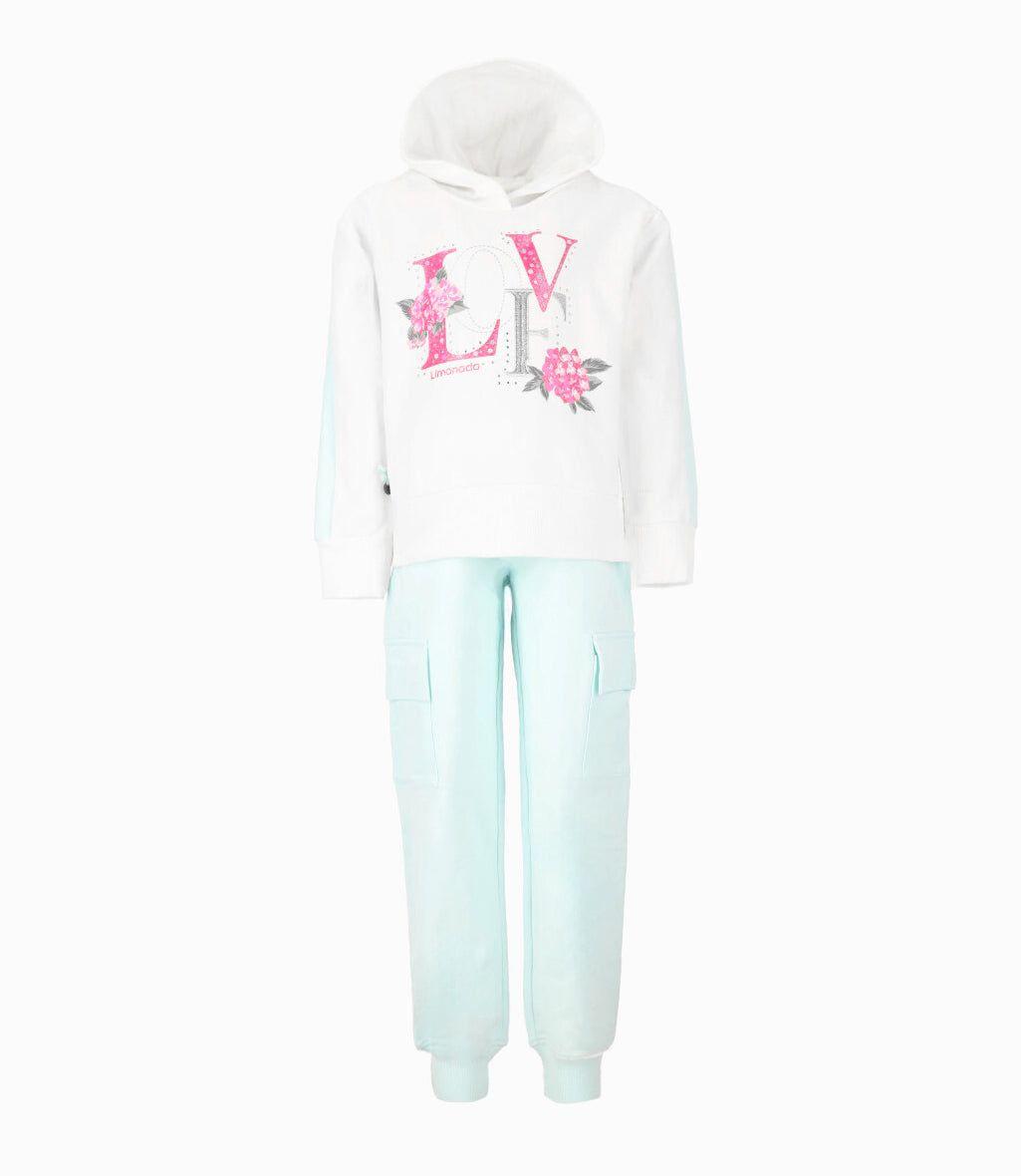 Buzo niña de polerón y pantalón Verde Limonada-1