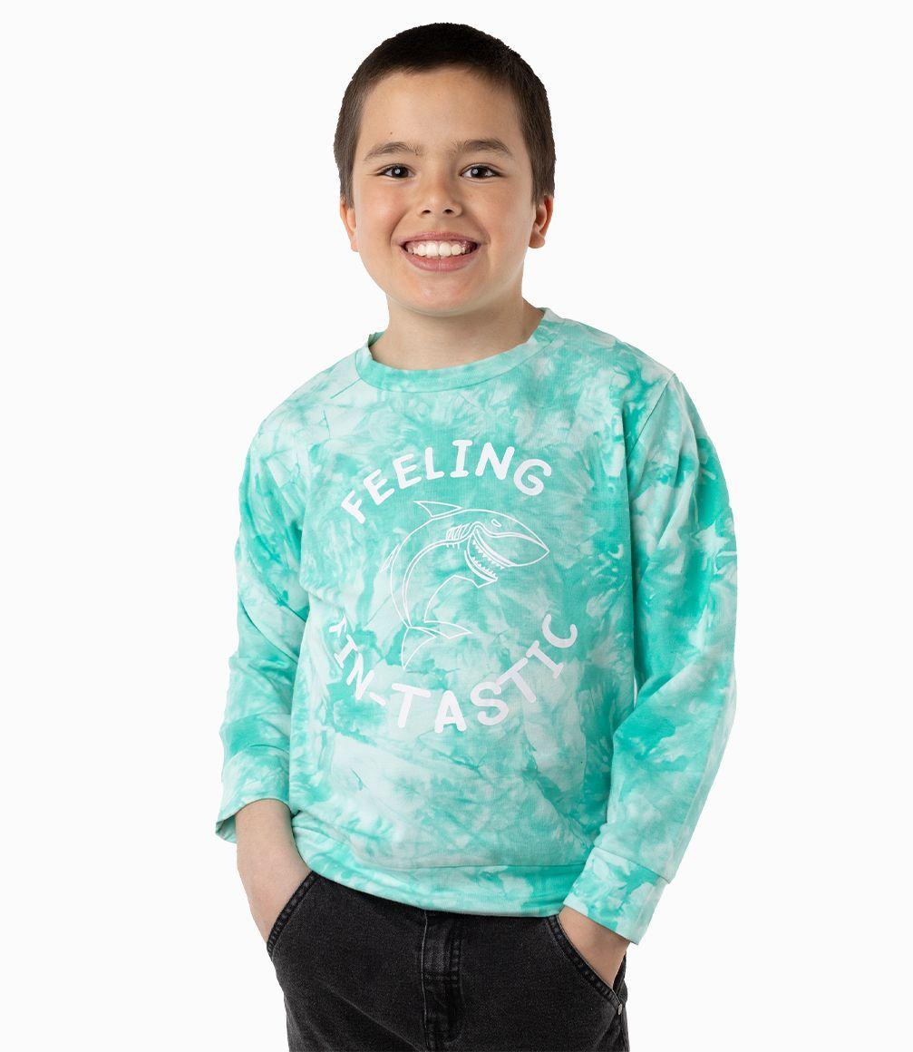 Polerón Tie Dye Niño Turquesa 4 Kids-0