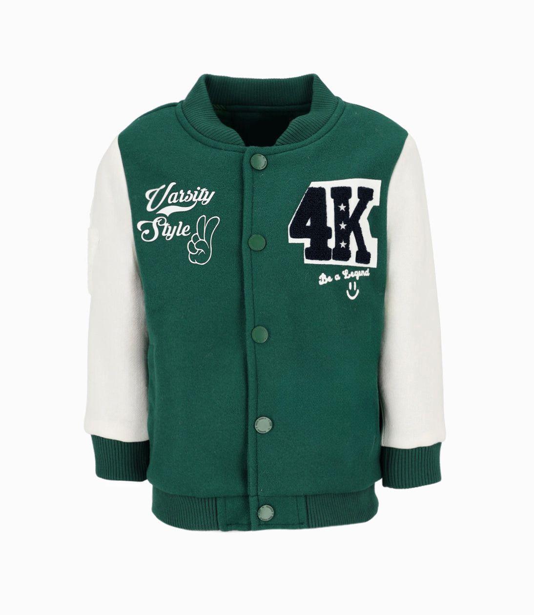 Chaqueta niño universitaria verde 4 Kids-0
