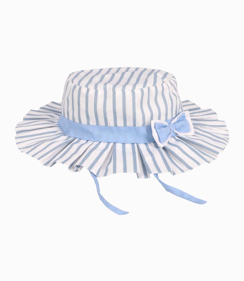 Sombrero A Rayas Niña Celeste Limonada-0