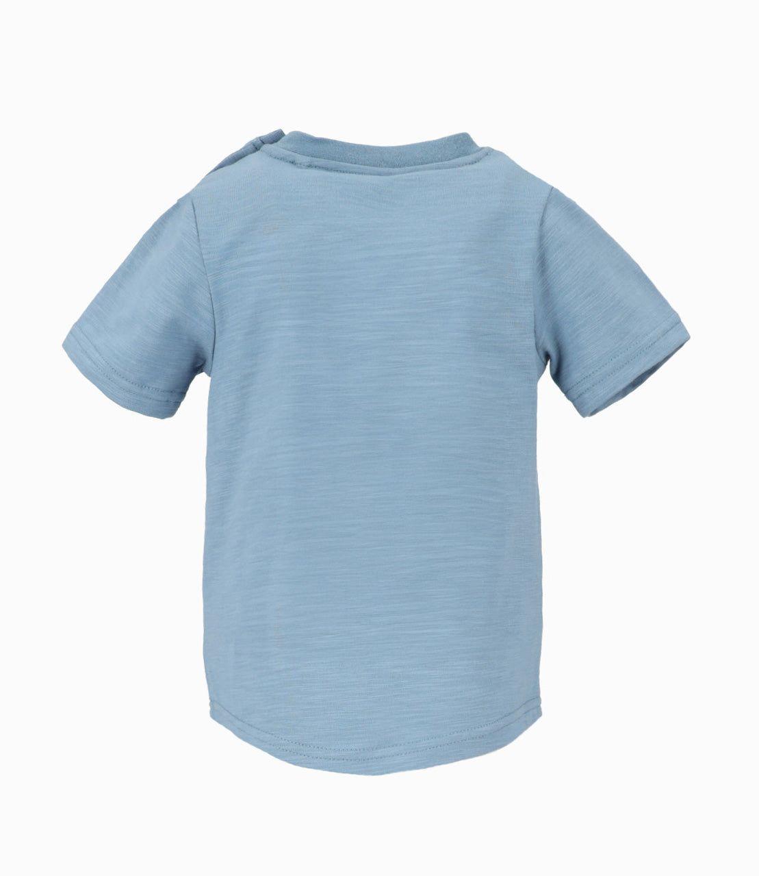 Polera manga corta bebé long fit azul Black and Blue-1
