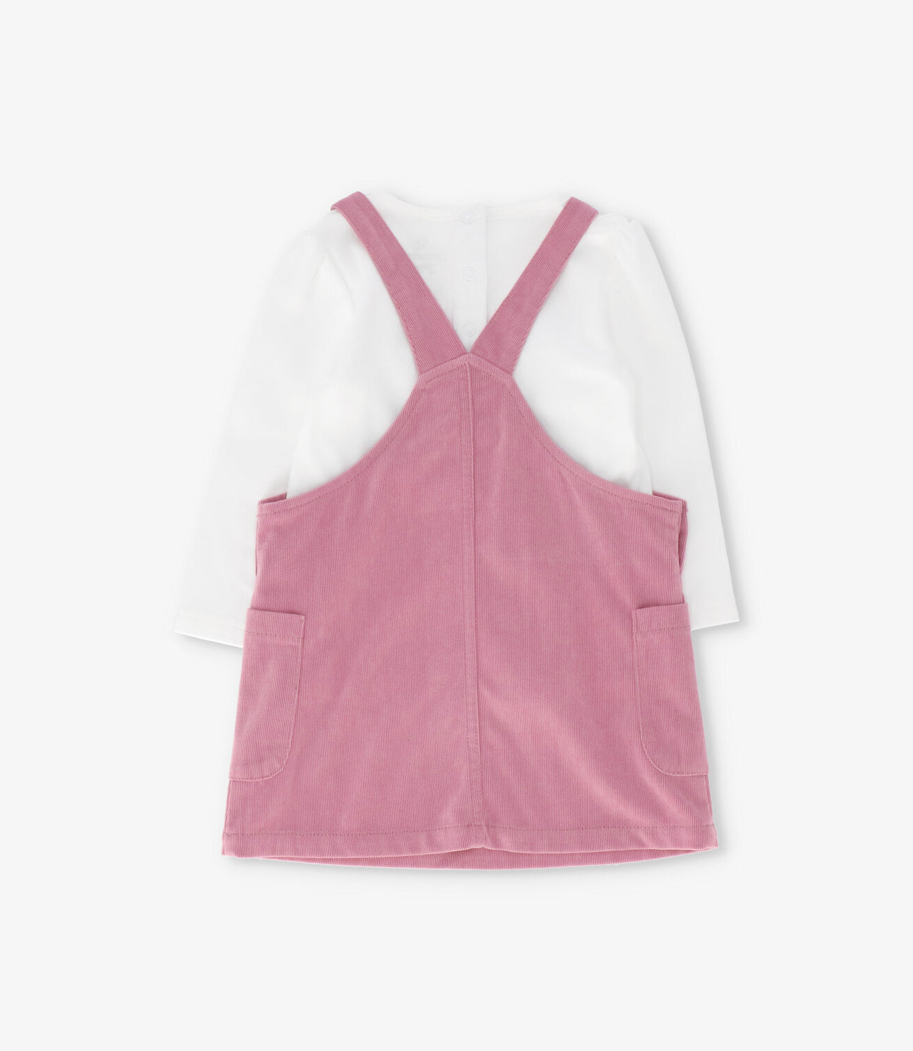 Vestido bebé de cotelé palo rosa Limonada-2