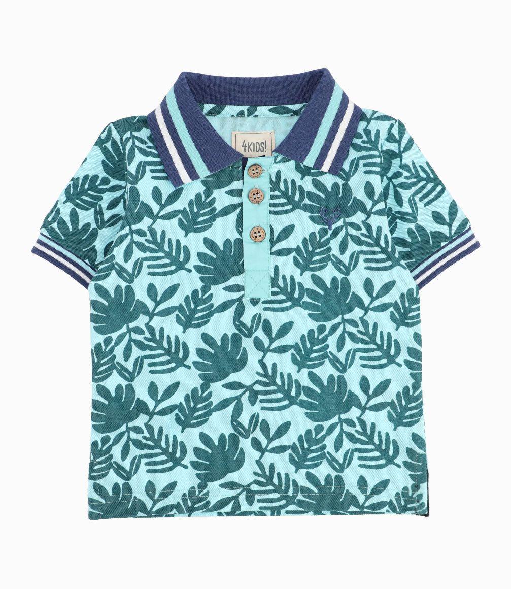 Polera Bebé Niño Con Cuello Turquesa-1