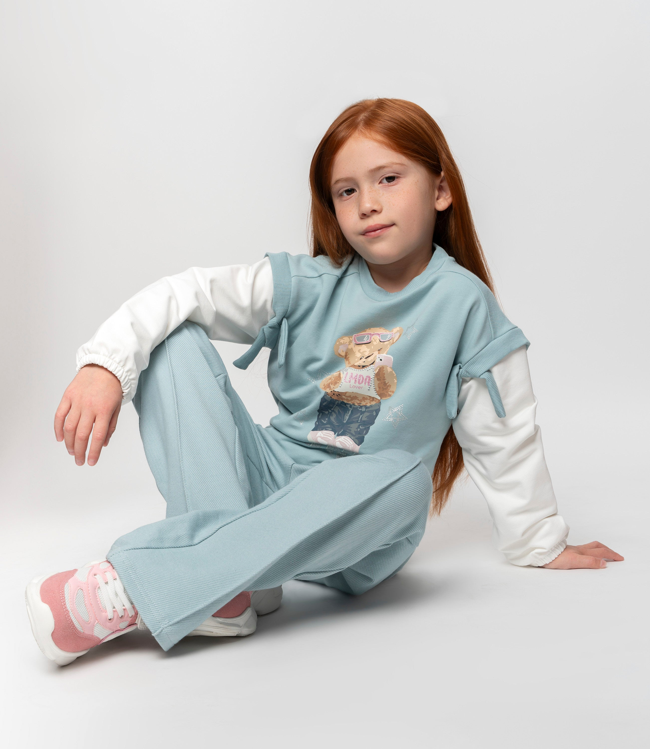 Conjunto niña oso turquesa Limonada-0