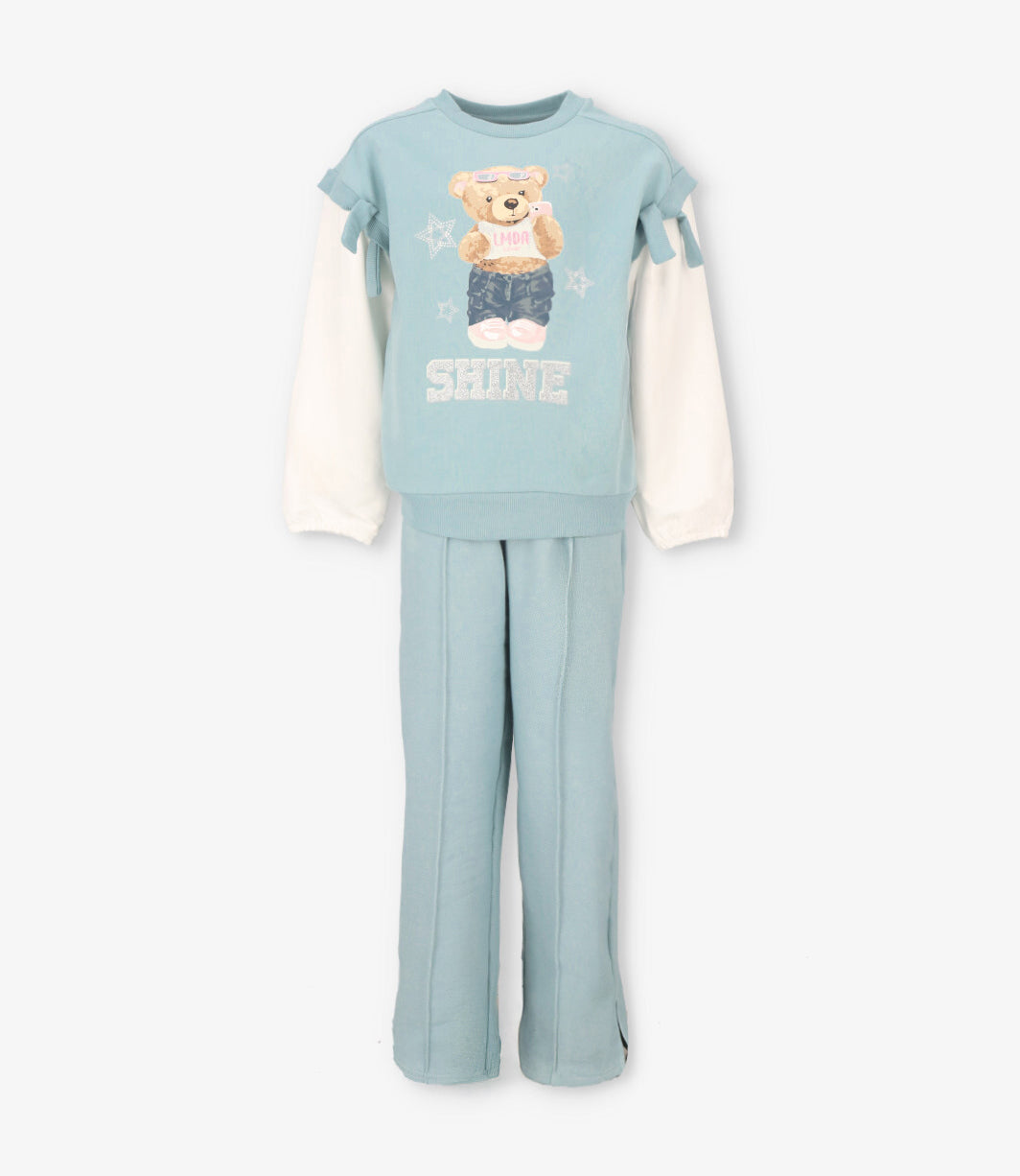 Conjunto niña oso turquesa Limonada-1
