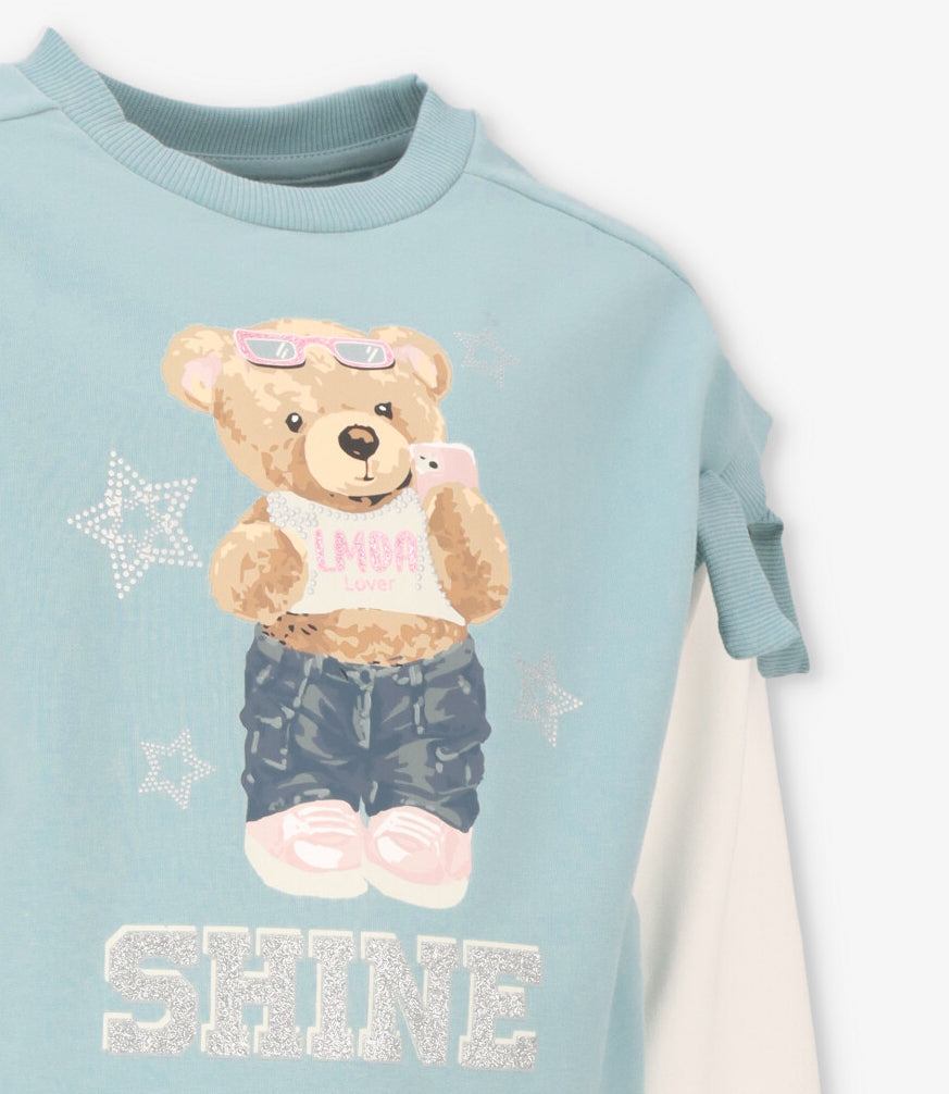 Conjunto niña oso turquesa Limonada-3