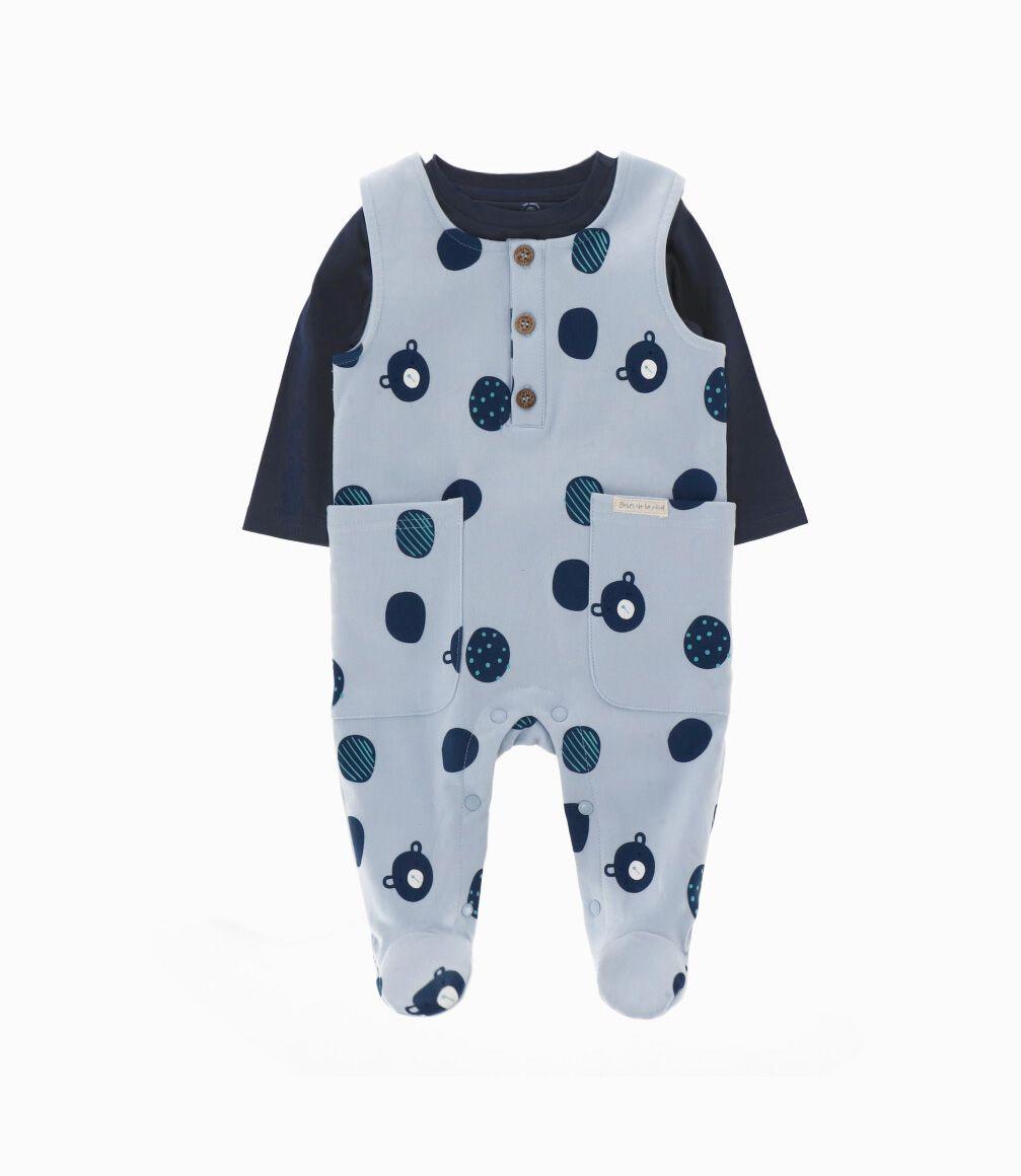 Conjunto recién nacido con dinosaurios celeste Black and Blue-0