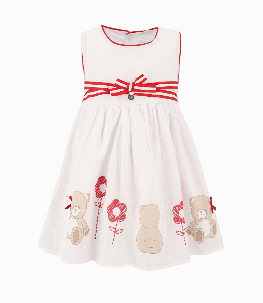 Vestido Bebé Con Oso Rojo-0
