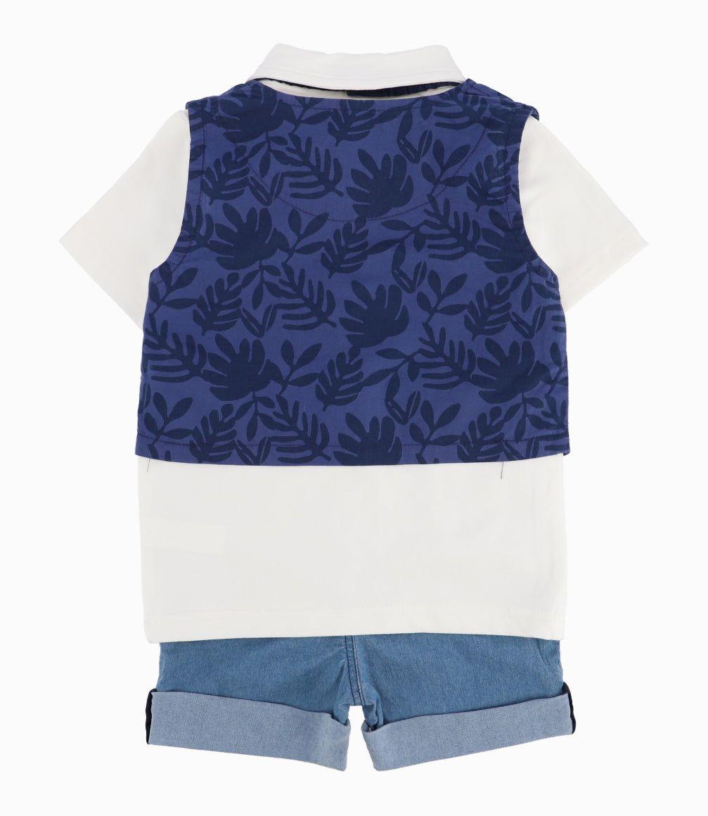 Conjunto Bebé Niño Vest Azul-7