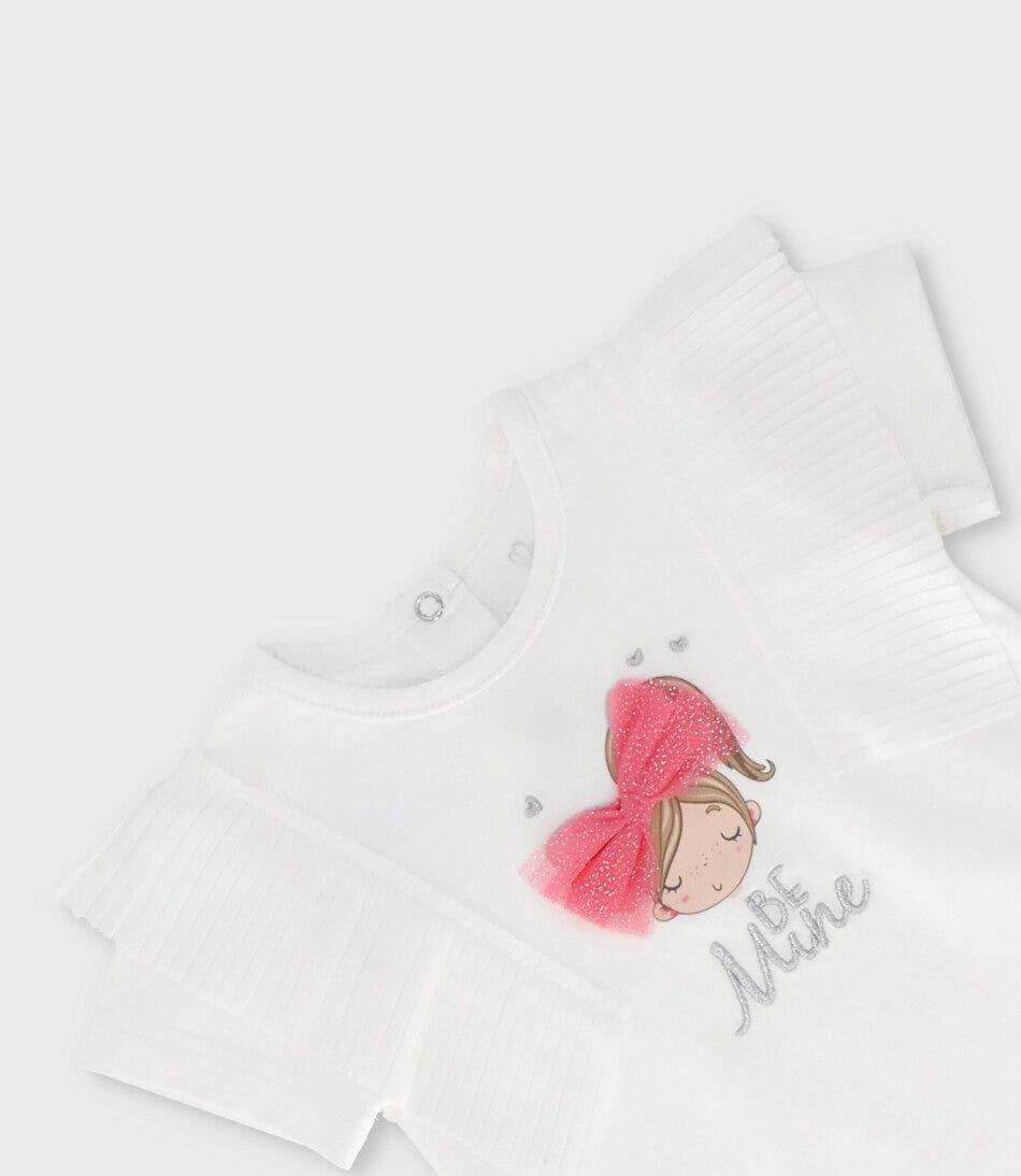 Polera manga corta bebé vuelos crudo Limonada-2