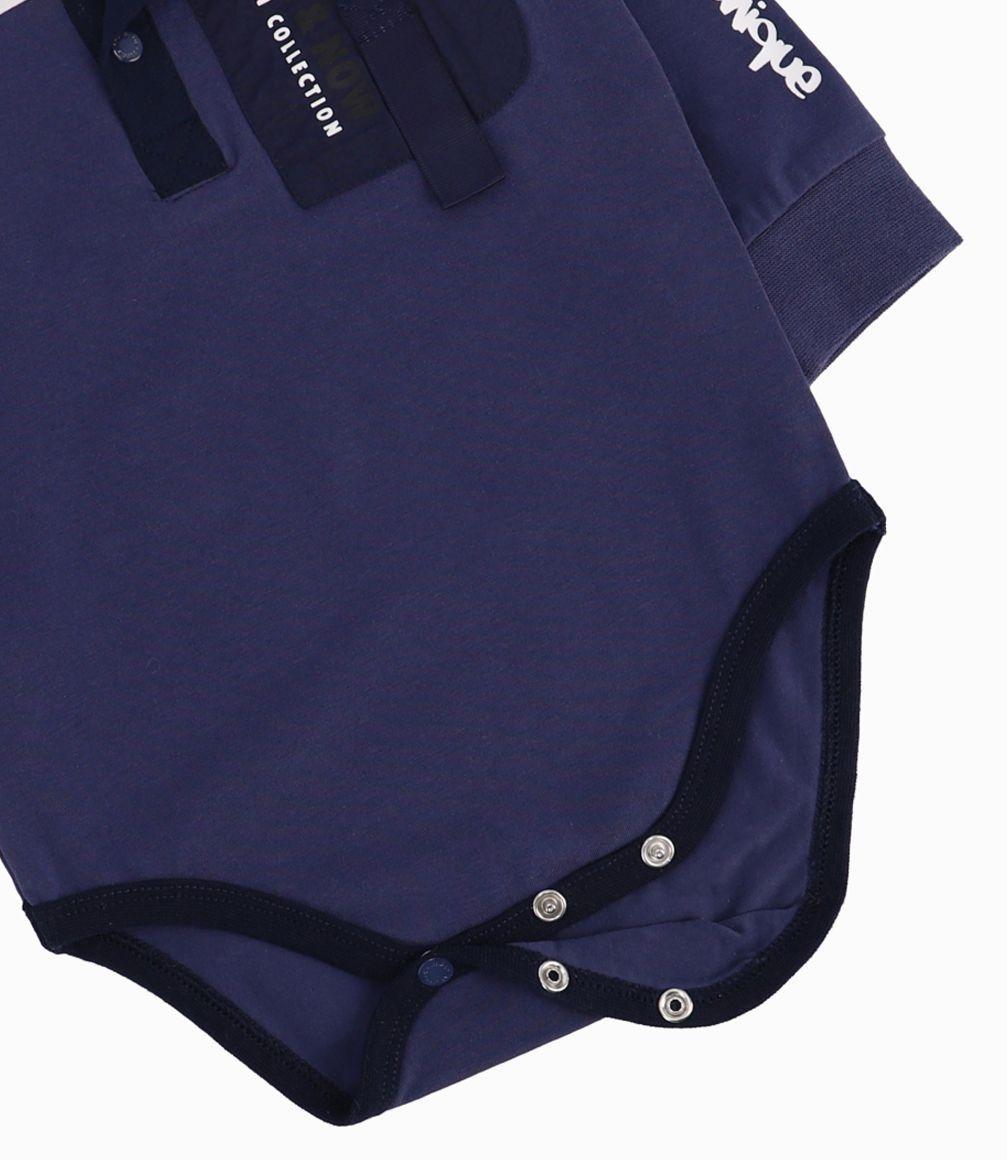 Body Bebé Niño Básico Azul Piedra-3