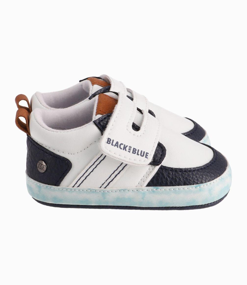 Zapatilla Recien Nacido Bicolor Black And Blue Azul-2