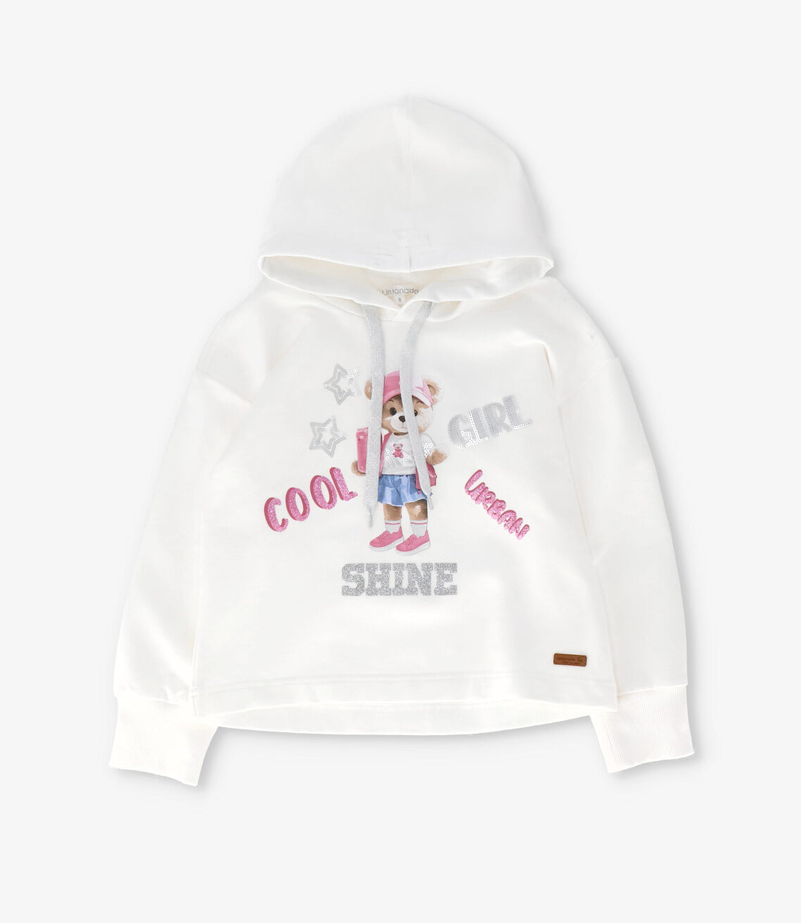 Polerón niña con oso crudo Limonada-1