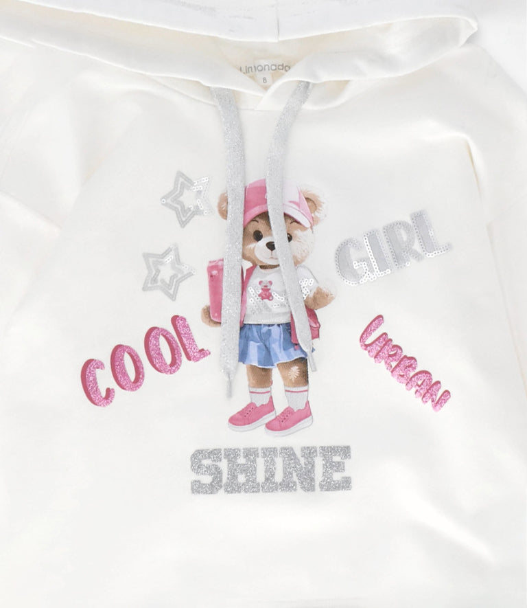 Polerón niña con oso crudo Limonada-3