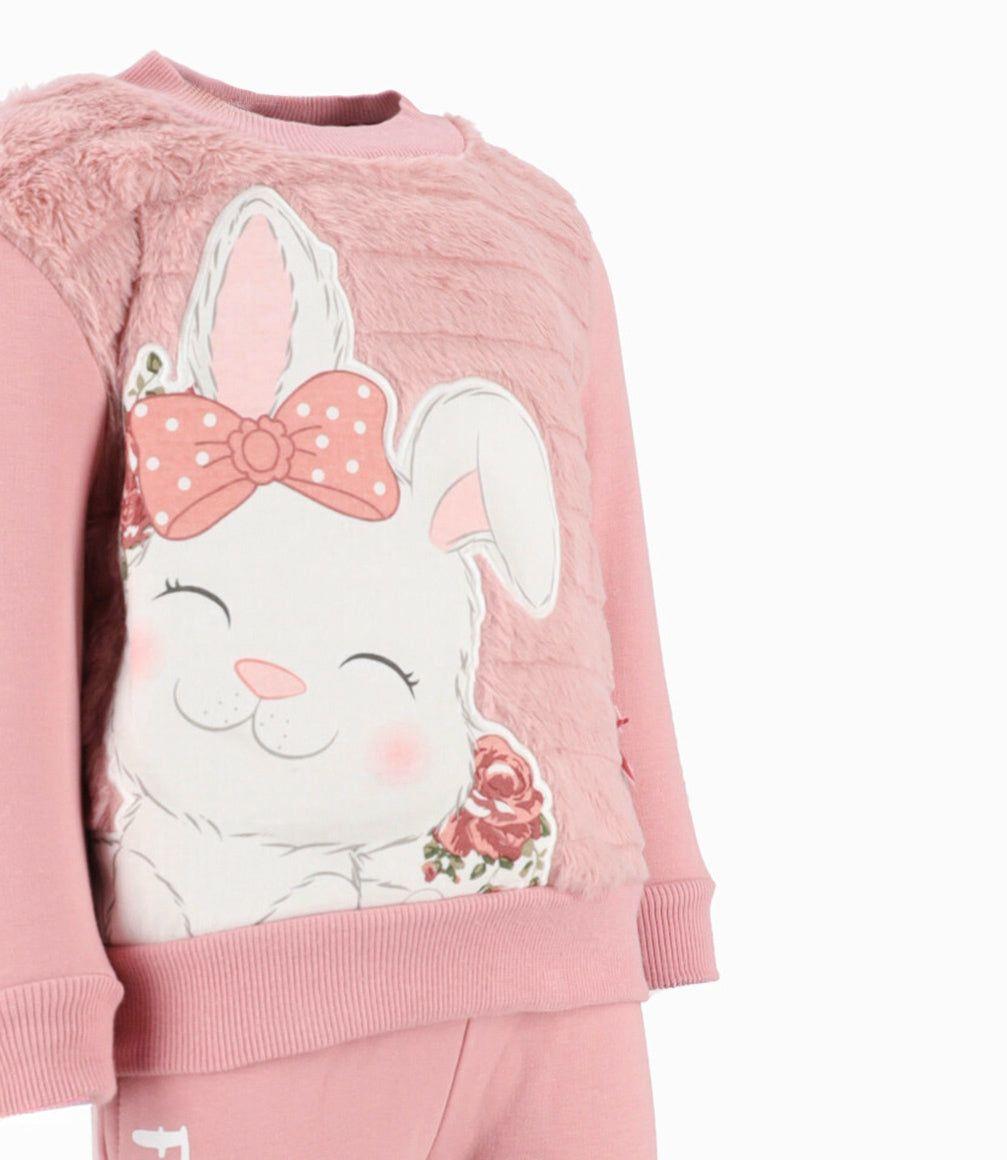 Conjunto bebé de polerón y pantalón palo rosa Limonada-2