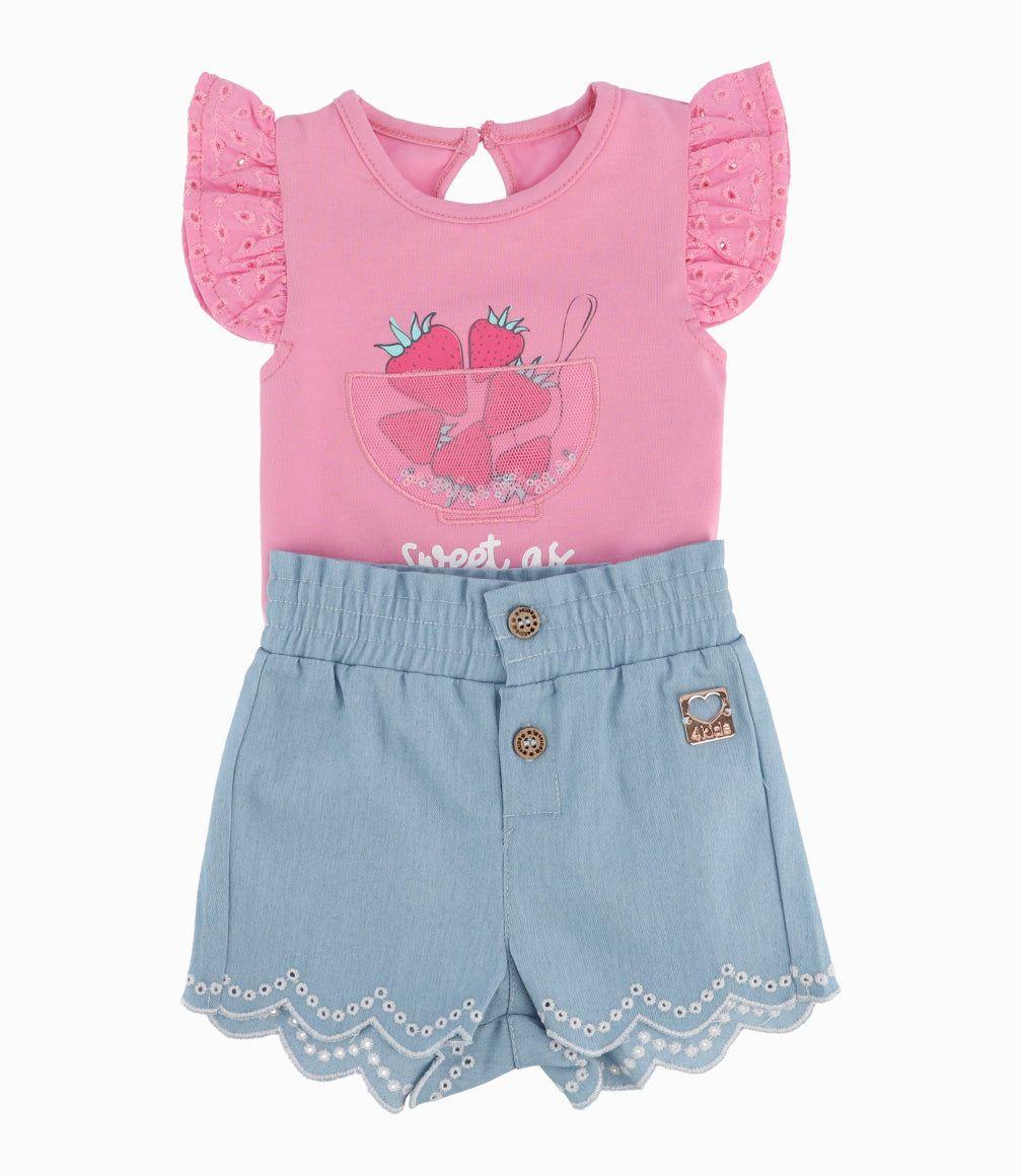 Conjunto Recién Nacida Con Vuelos Rosado-4