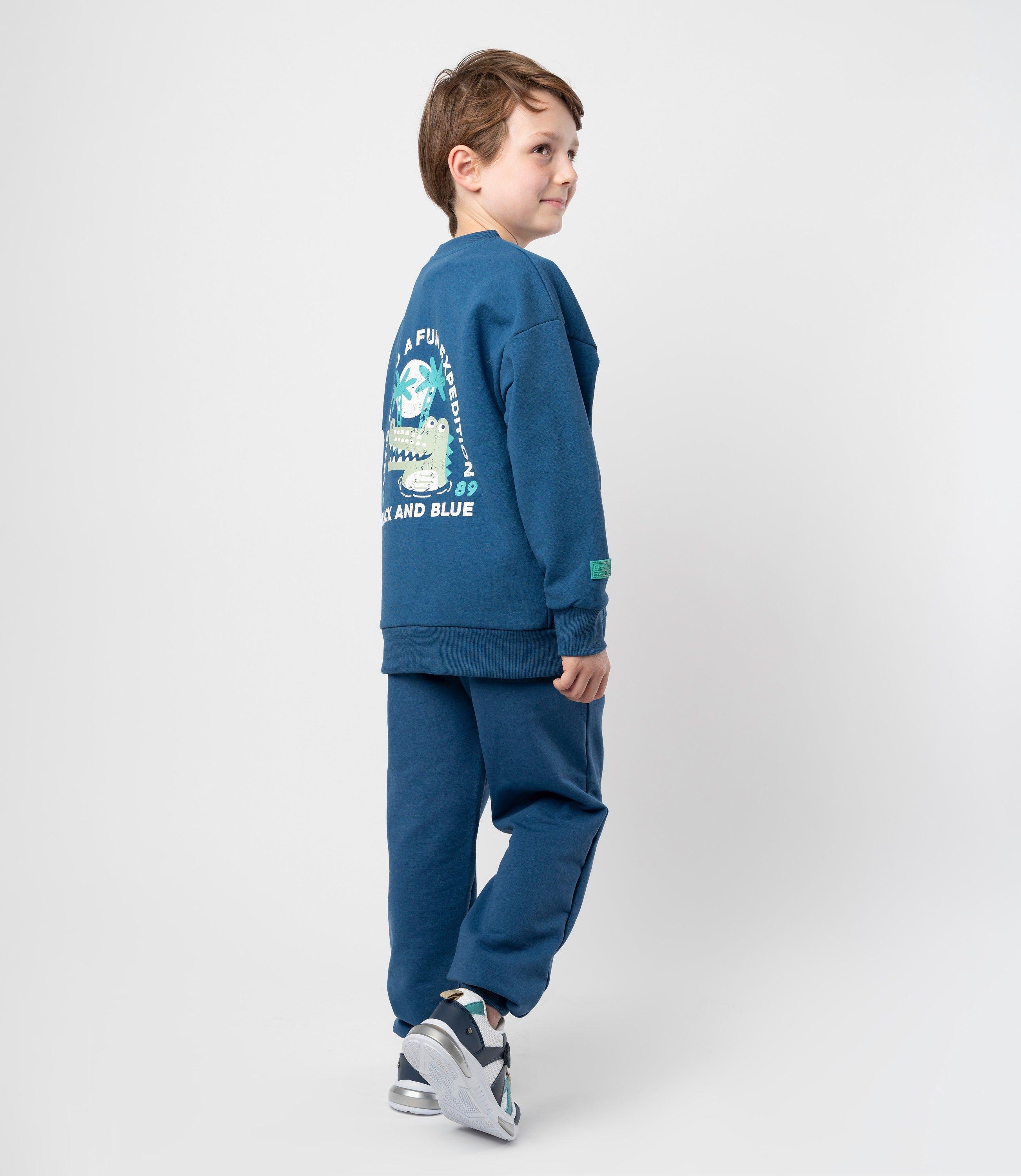 Buzo niño con diseño azul  Black and Blue-1