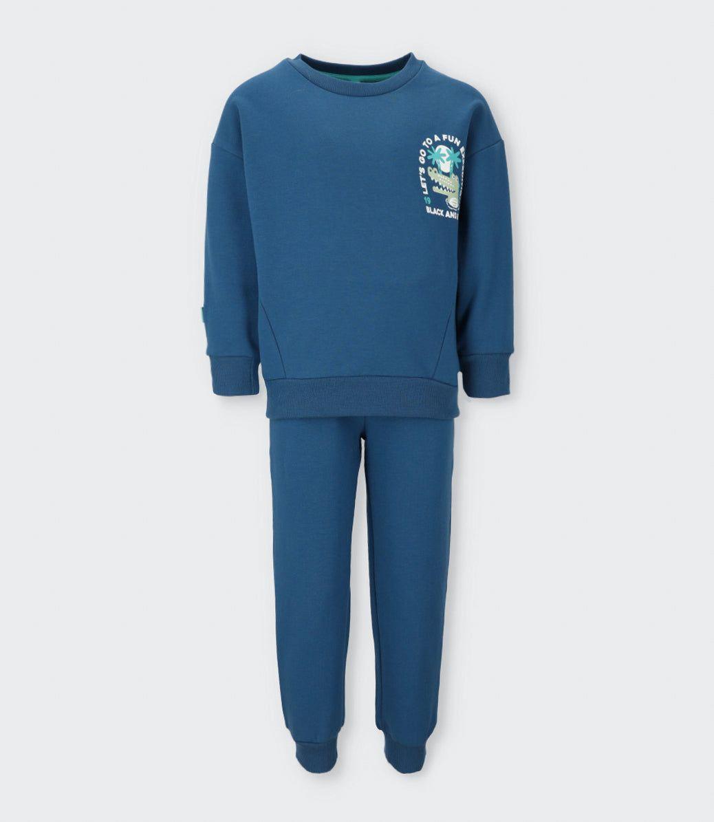 Buzo niño con diseño azul  Black and Blue-2