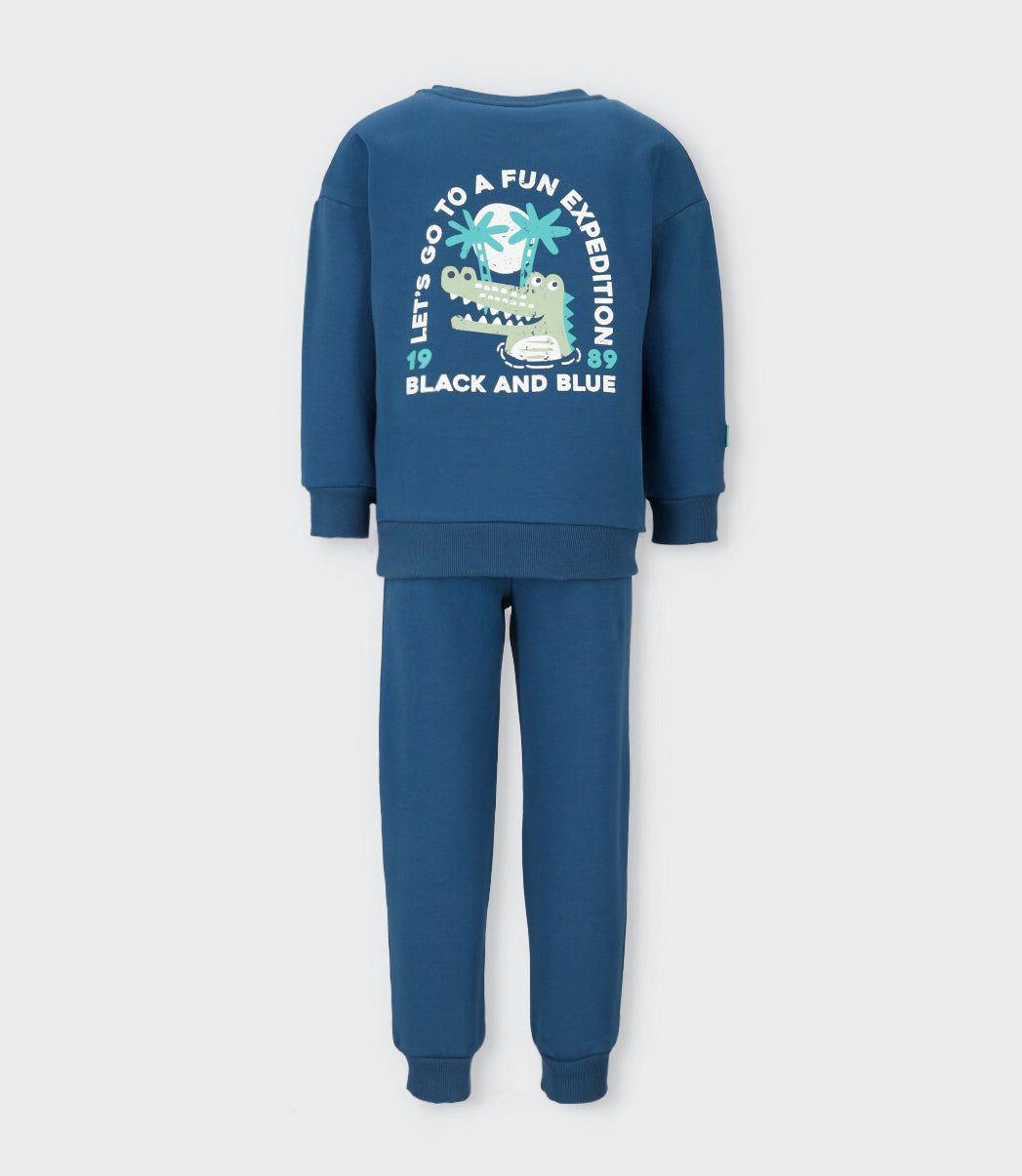 Buzo niño con diseño azul  Black and Blue-4