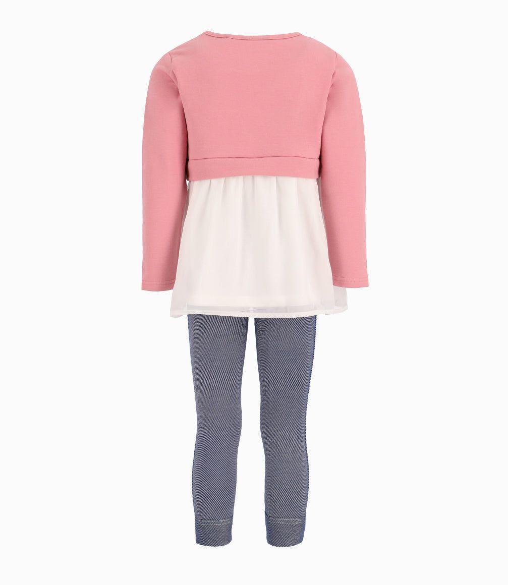 Conjunto Niña Con Mariposa De Lentejuelas Limonada Palo Rosa-2