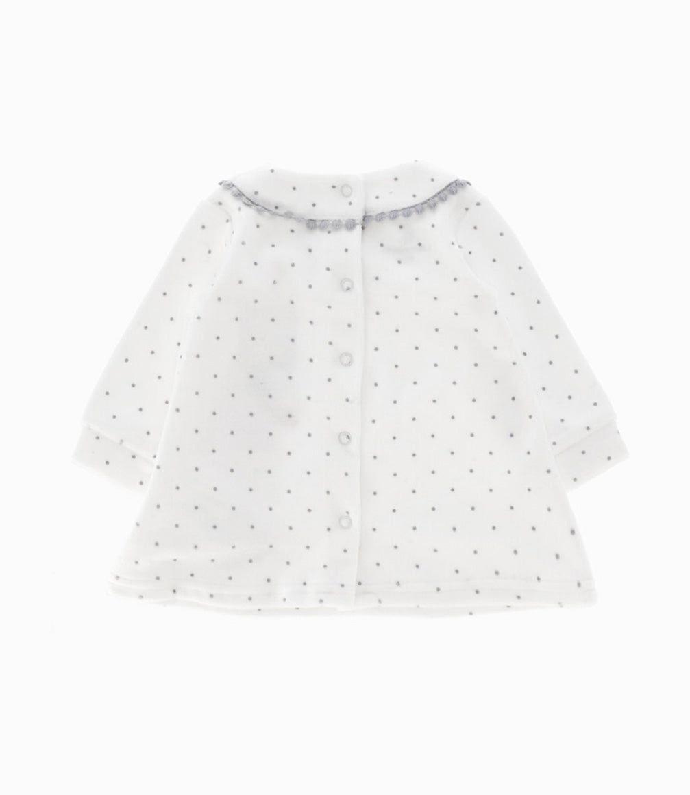 Conjunto recién nacida de polera y calzas blanco Limonada-2