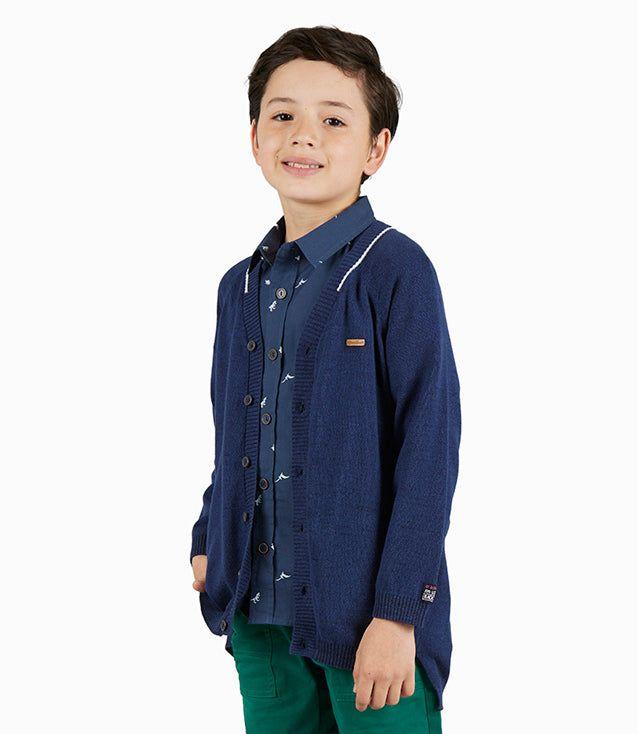 Chaleco Niño Básico Azul Marino-5