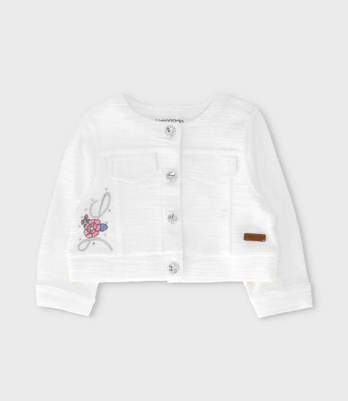 Chaqueta bebé con bordado crudo Limonada-0