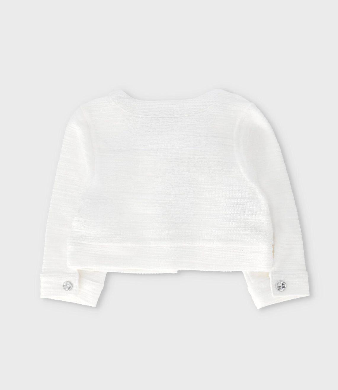 Chaqueta bebé con bordado crudo Limonada-1