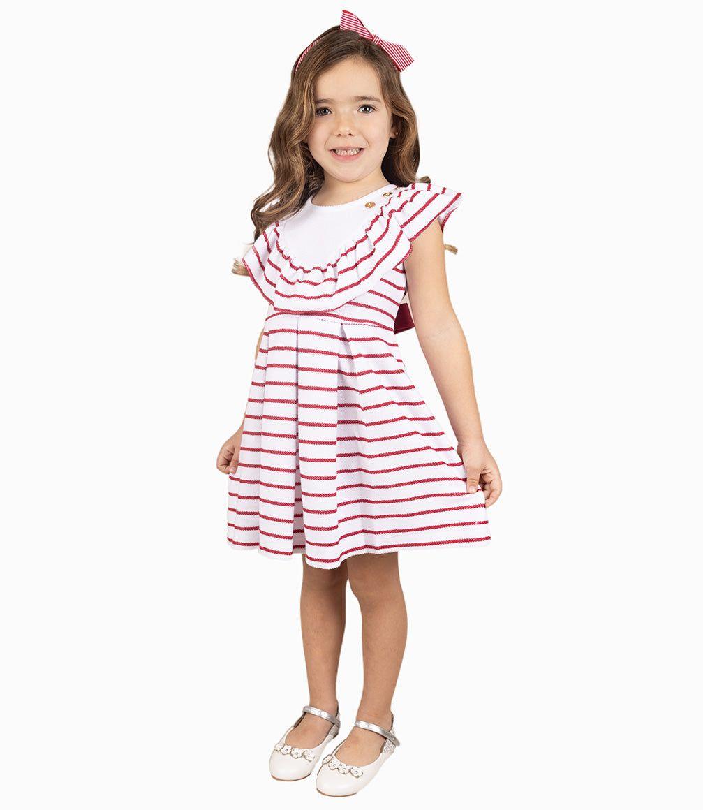 Vestido Niña Con Vuelos Rojo-0
