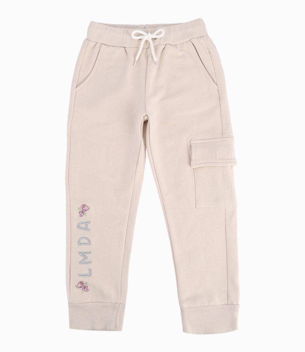 Pantalón Buzo Niña Jogger Limonada Beige-0