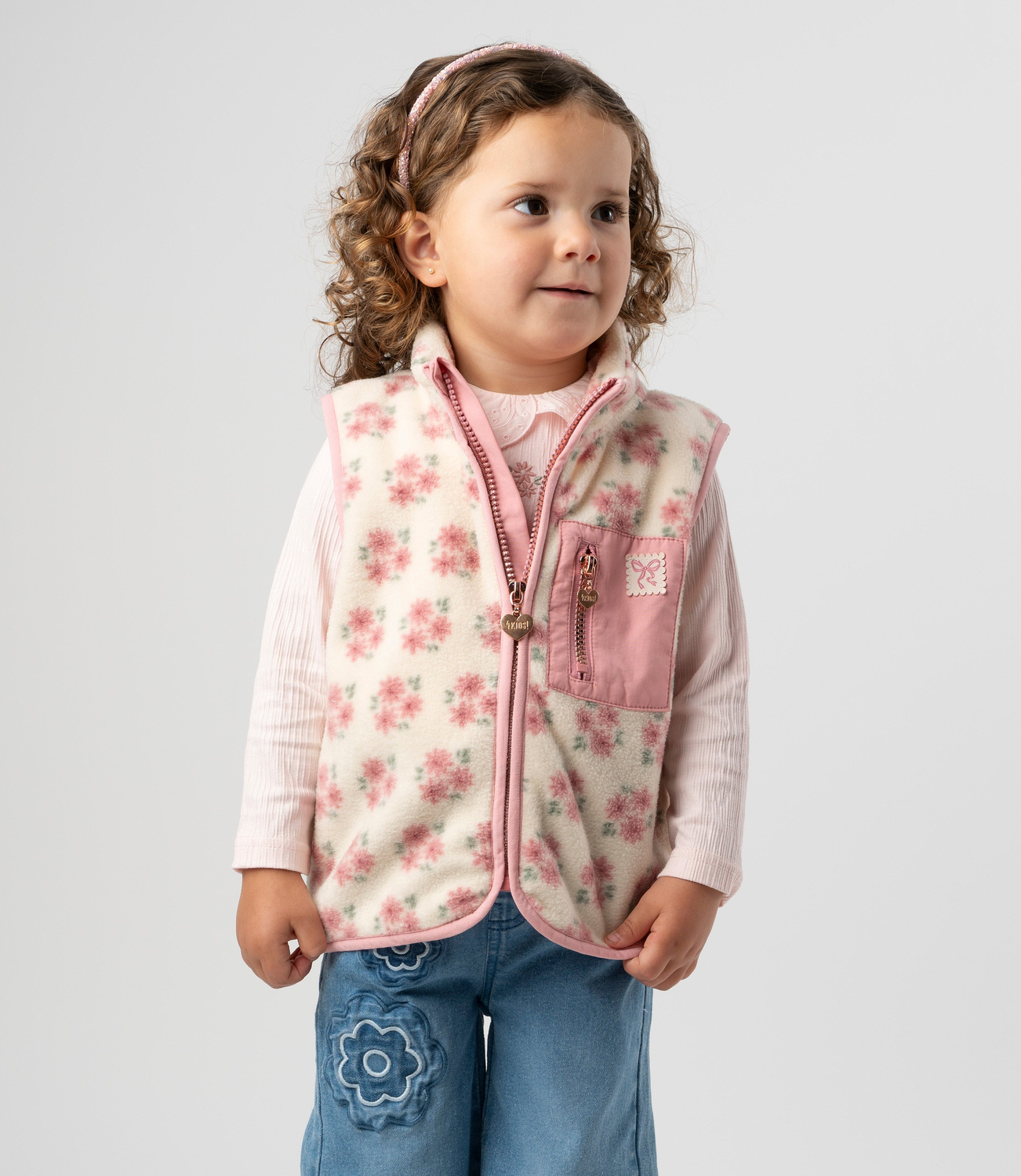 Chaqueta bebé sin mangas rosado 4 Kids-0