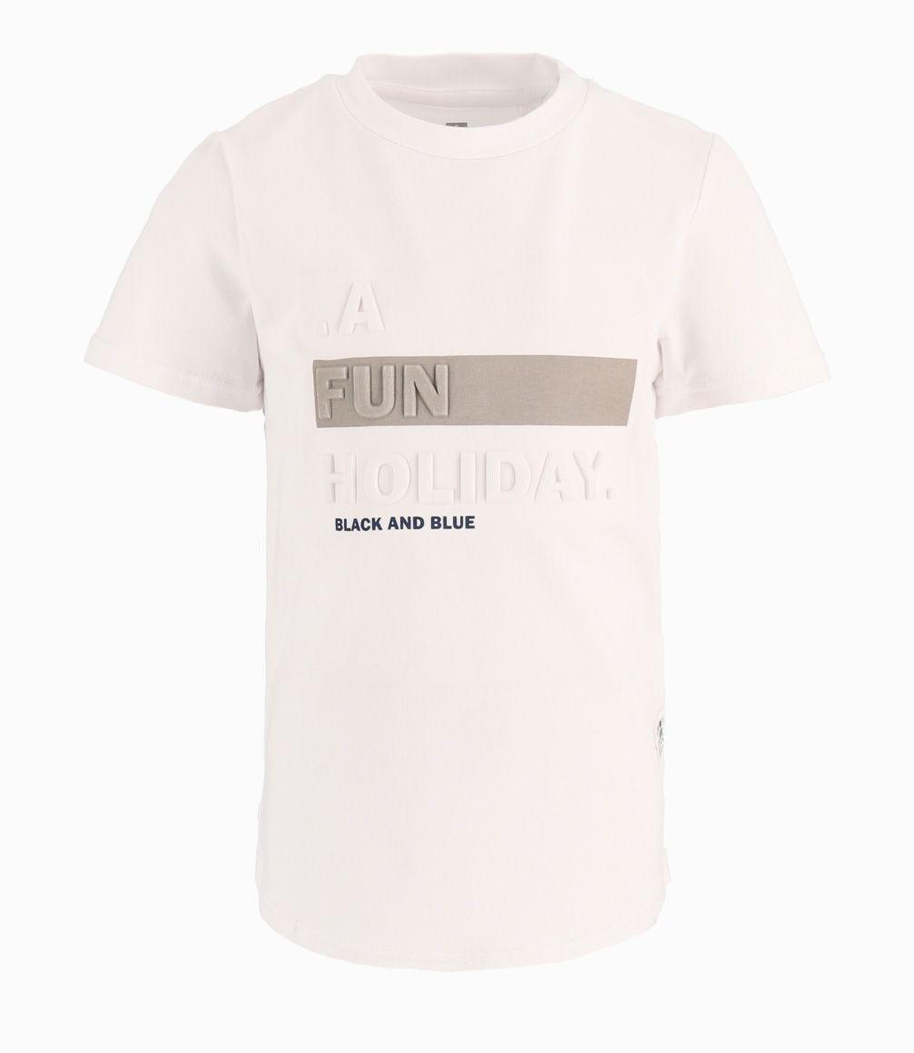 Polera Niño Con Estampado En Relieve Blanco-1