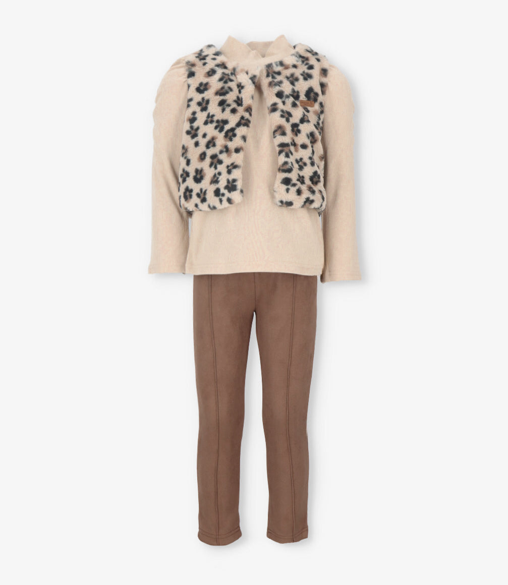 Conjunto animal beige Limonada Niña-1