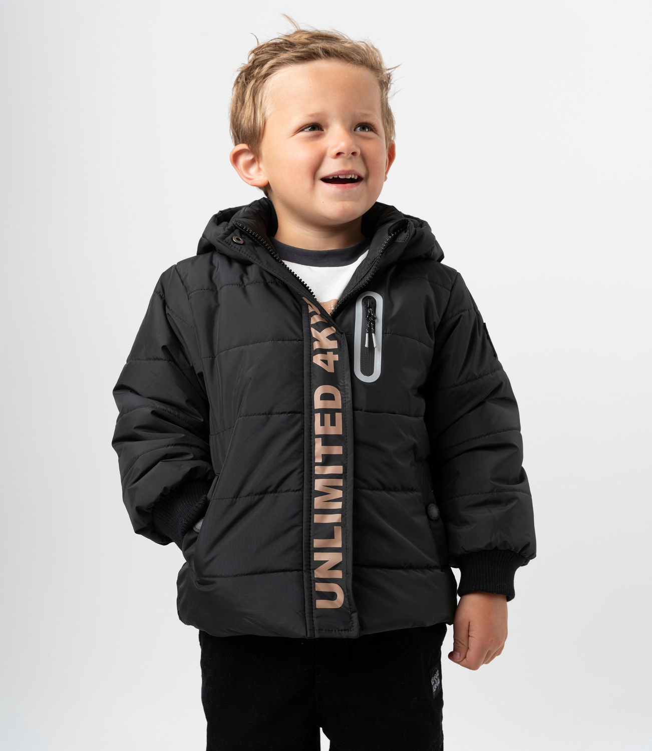 Parka niño repelente al agua negro 4 Kids-0