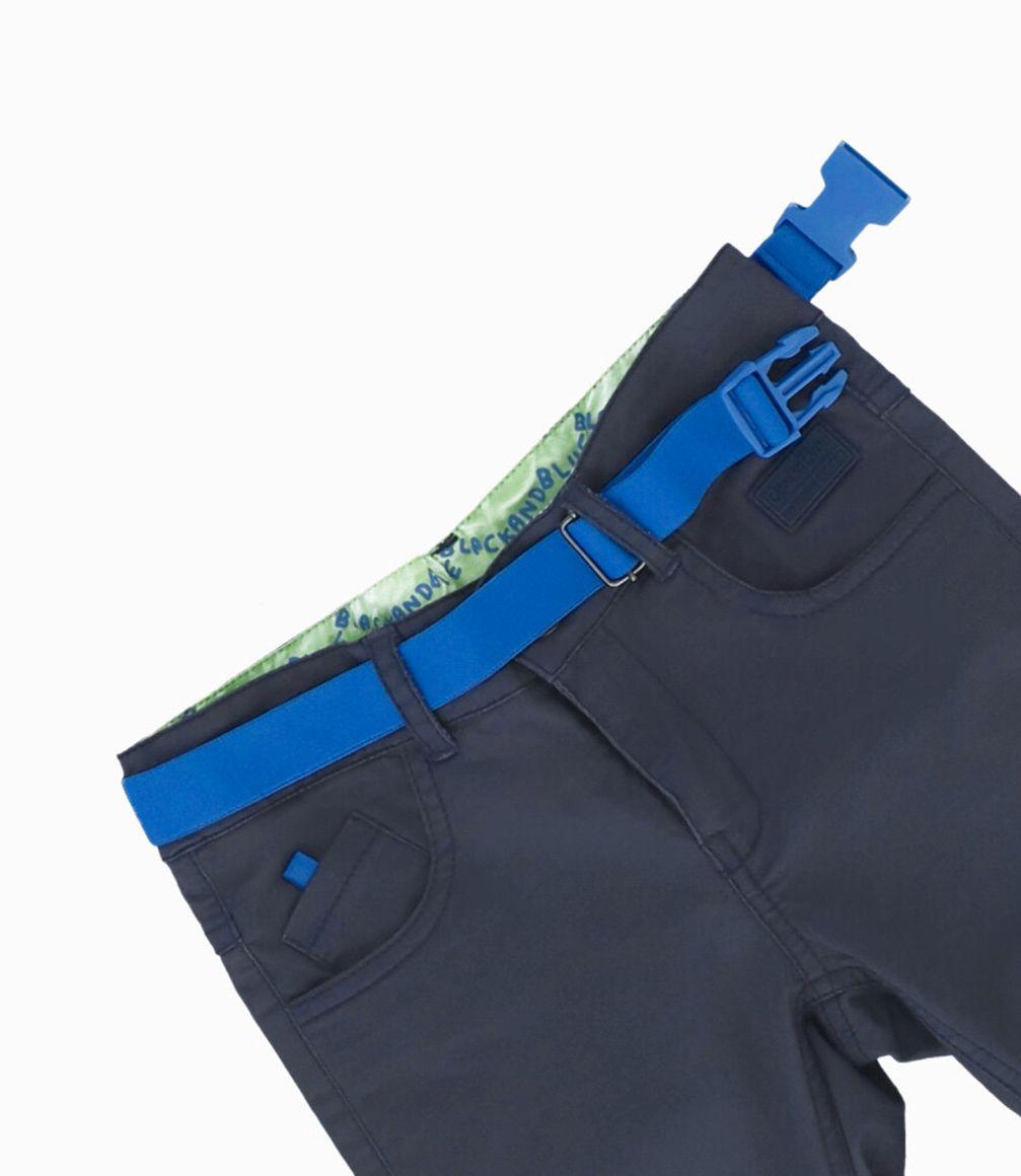 Pantalón niño con cinturón azul piedra Black and Blue-2