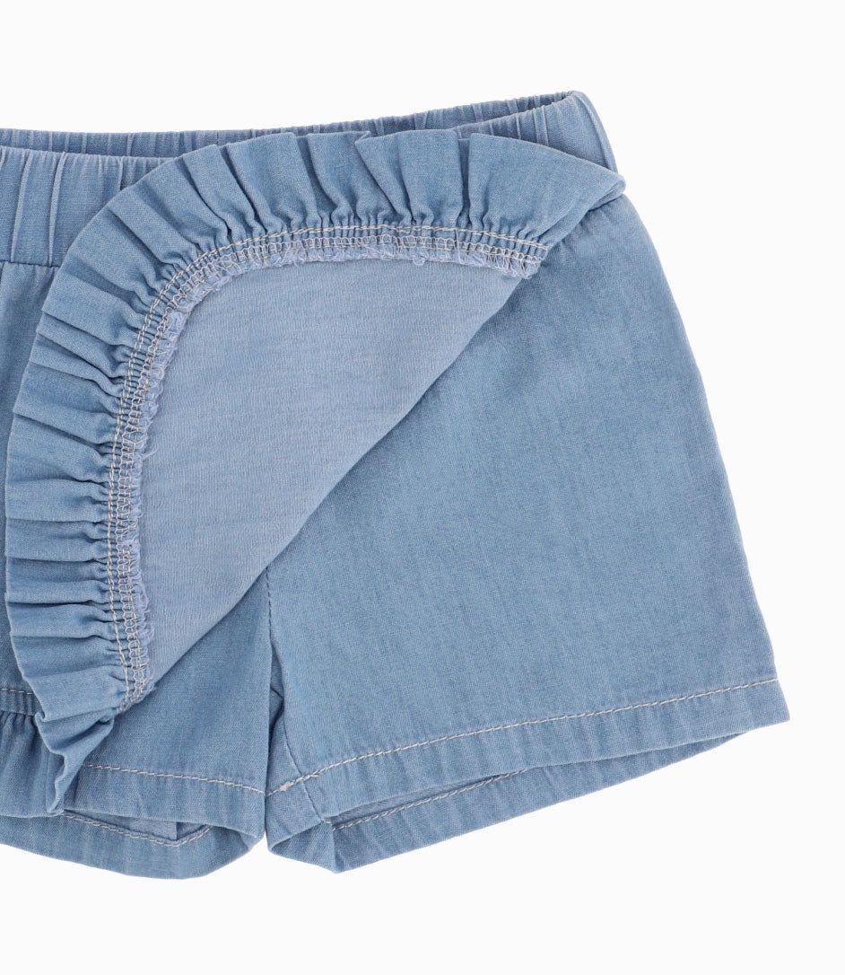Short Niña Falda Short Denim Celeste-1