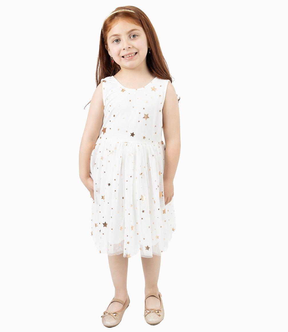 Vestido Niña Con Tull Blanco-3