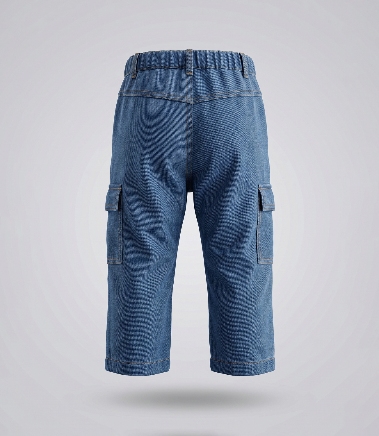 Jeans bebé cargo B12111270109 denim azul Black and blue-1
