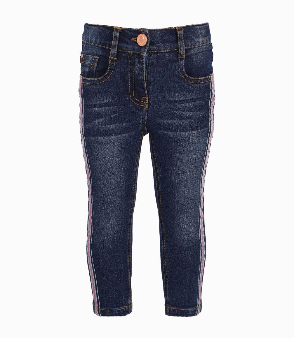 Jeans Líneas Laterales Rosadas Bebé Niña Denim Azul 4 Kids-0