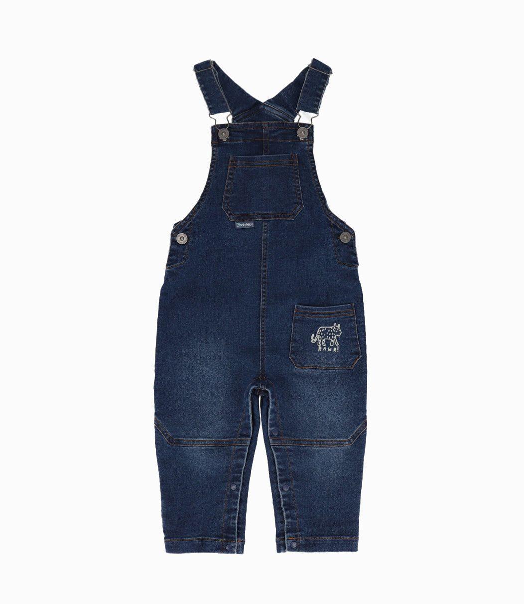Jardinera bebé denim azul Black and Blue-0
