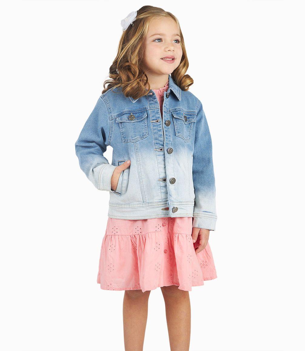 Chaqueta Niña Con Degradé Denim Celeste-0