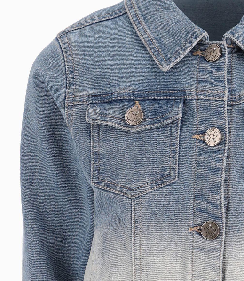 Chaqueta Niña Con Degradé Denim Celeste-6