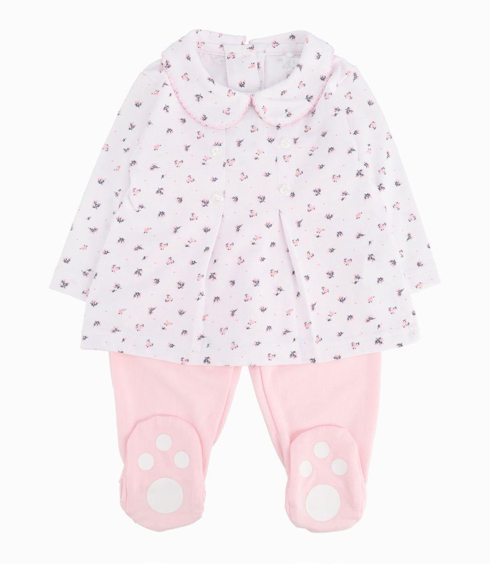 Conjunto Recién Nacida Estampado Rosado-0