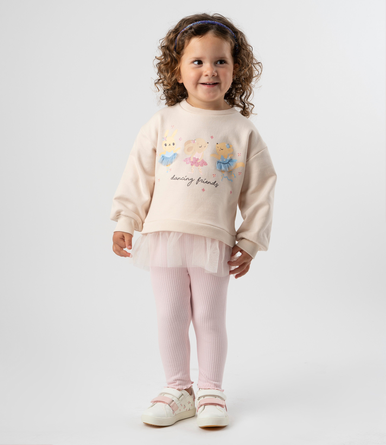Conjunto bebé dancing friends beige 4 Kids-0